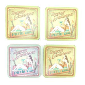 Tommy Bahama Patio King Coaster Set of 4 Hula Girl 2006 Square